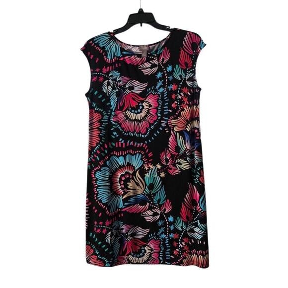 Chicos Dress Womens Size LG/12  Floral Print Maxi Shift Sleeveless Multicolored - Picture 1 of 5